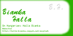 bianka halla business card